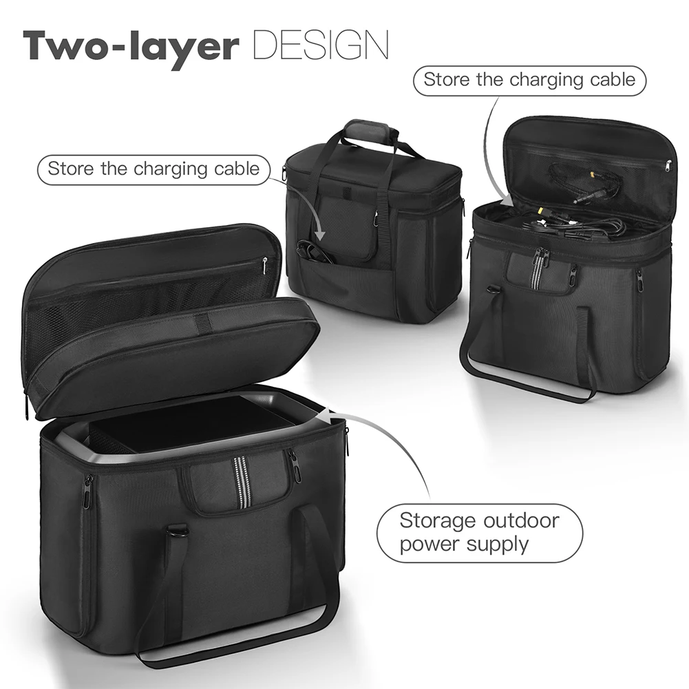 Carrying Case for Ecoflow Delta 3 Plus Storage Case Waterproof Travel Carrying Bag with Shoulder Strap & Handle Protective Case