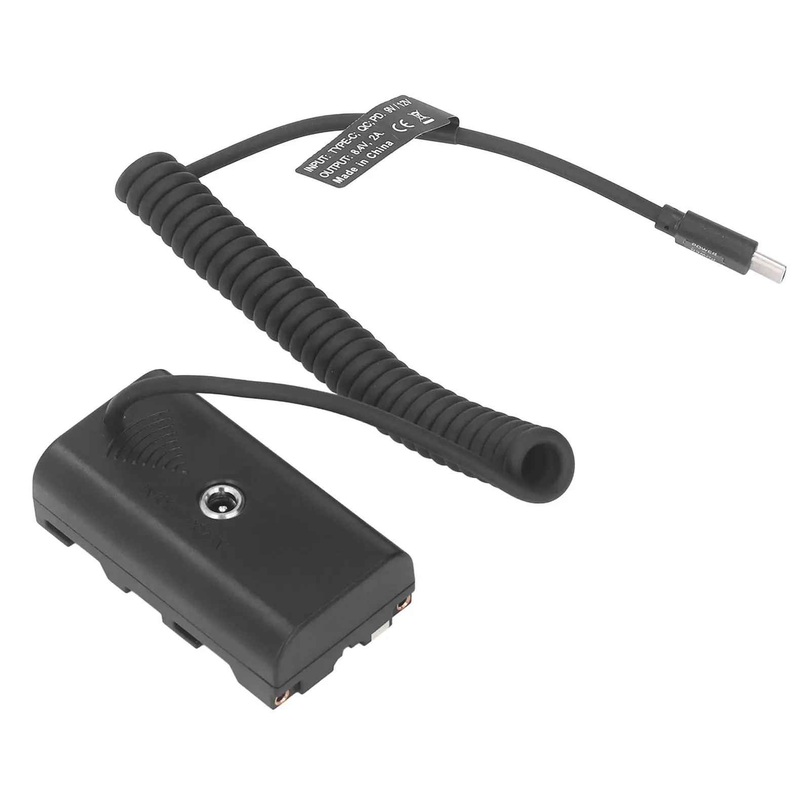 Type C to NP F970 Dummy Battery Cable with Circuit for Camera Monitor