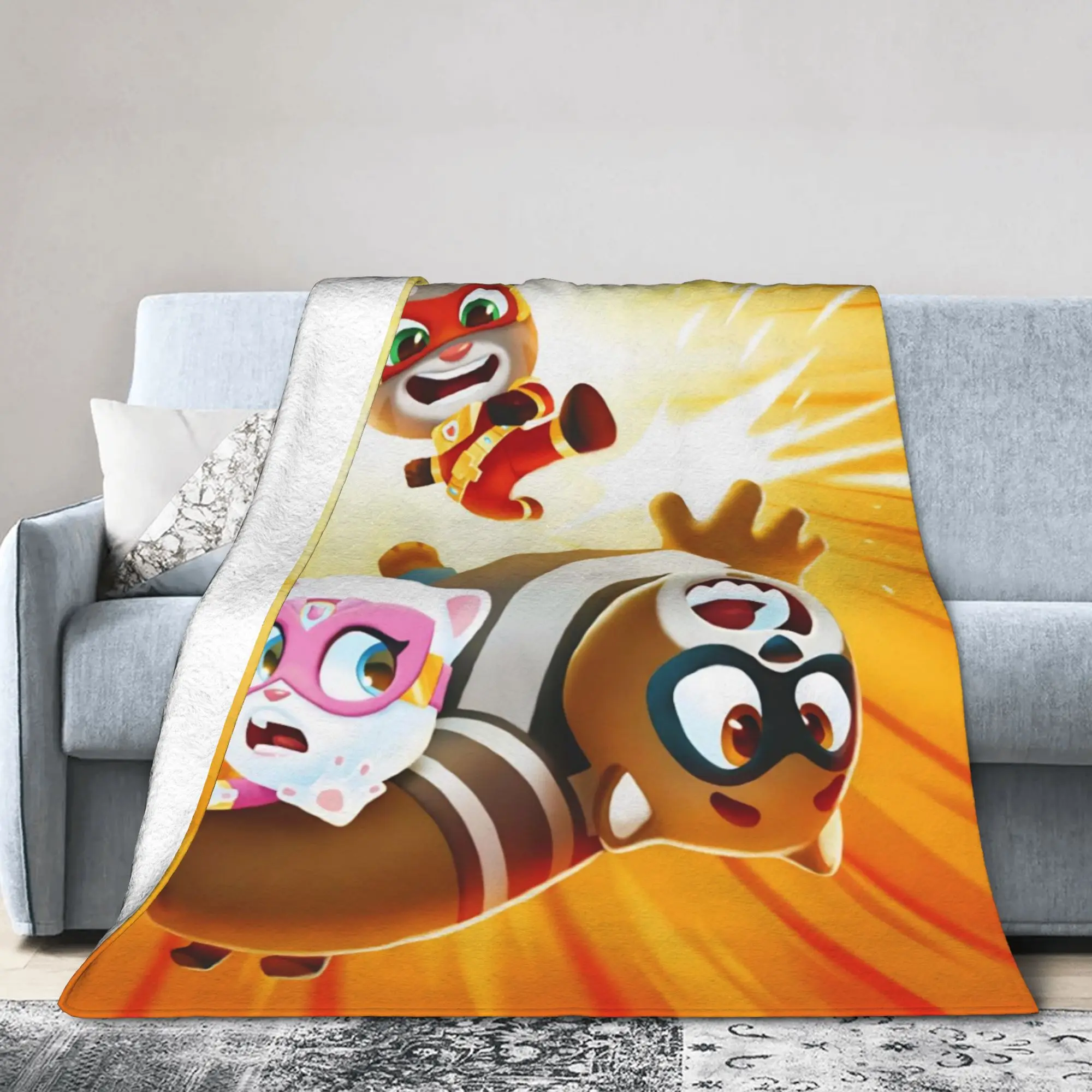 T-Talking T-Tom And F-Friends Blankets Super Soft Flannel Novelty Gift  Throw Blankets Bedspreads