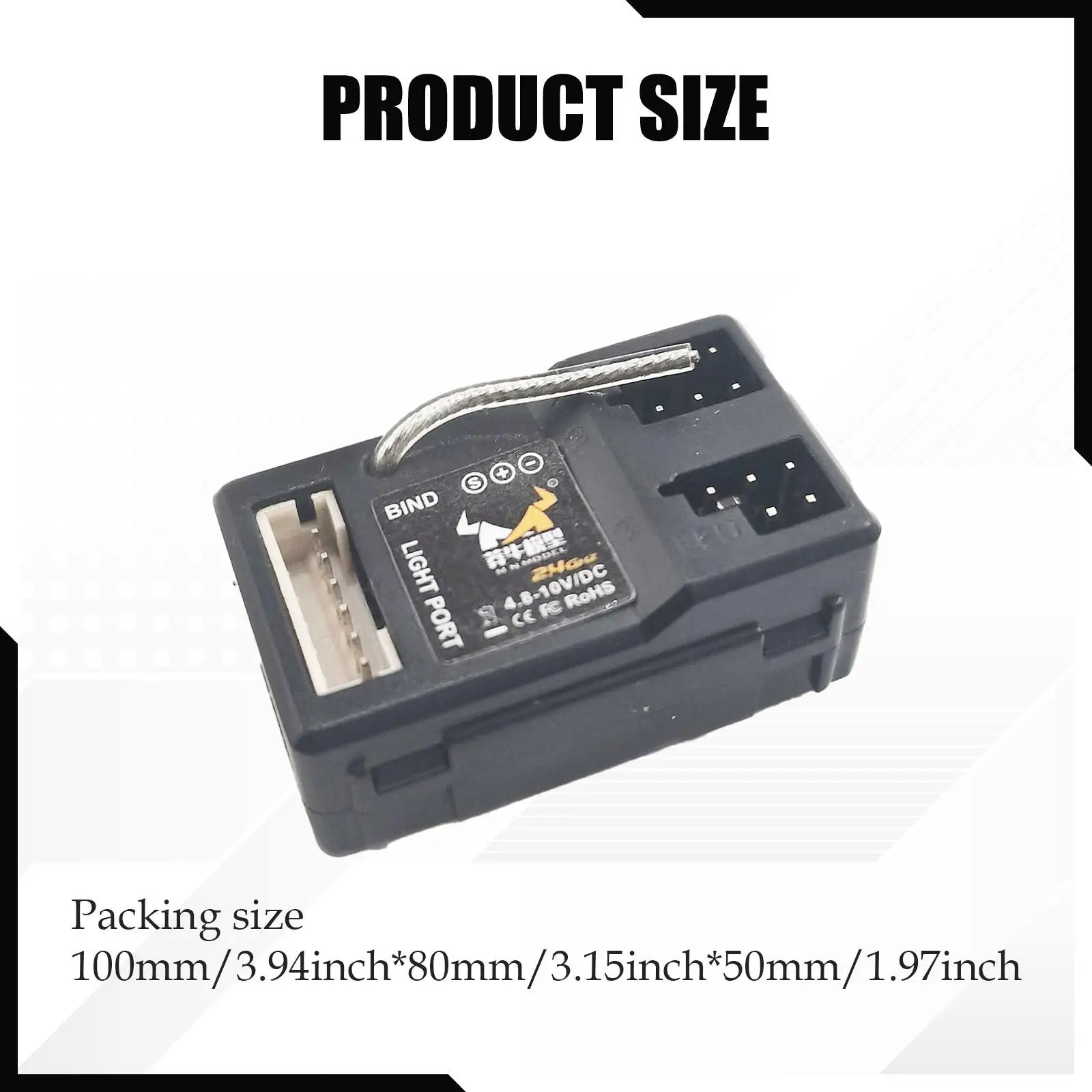 RC Receiver Upgrade Independent Receiver Light Port 2 Channel 2.4GHz for 1/12 RC Rock Crawler