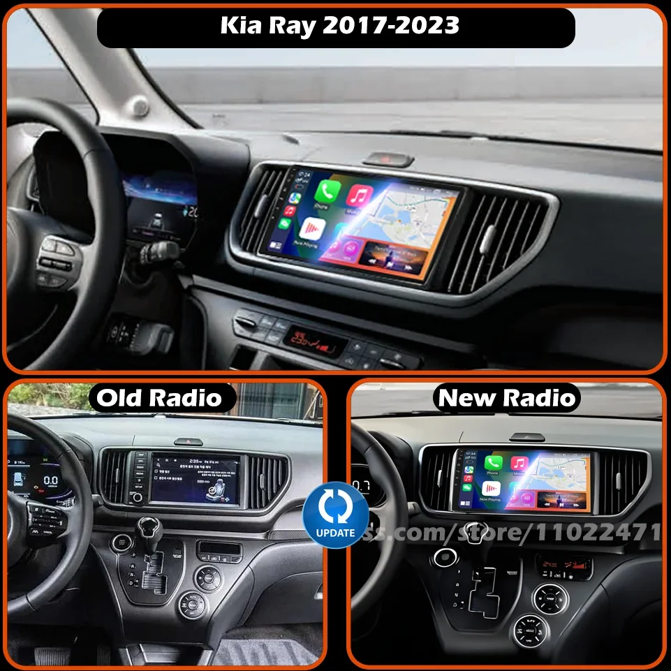 Newest 9" Multimedia Player Upgrade for Kia Ray 2017-2023 Android 13 Car Radio 2K Wireless CarPlay Android Auto Fast Boot System