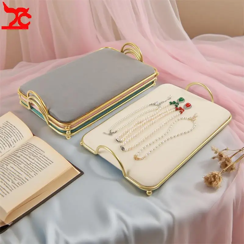 Multiple Colors Velvet Jewelry Organizer Tray Window Shop Counter Necklaces Earrings Display Stand Bracelet Rings Storage