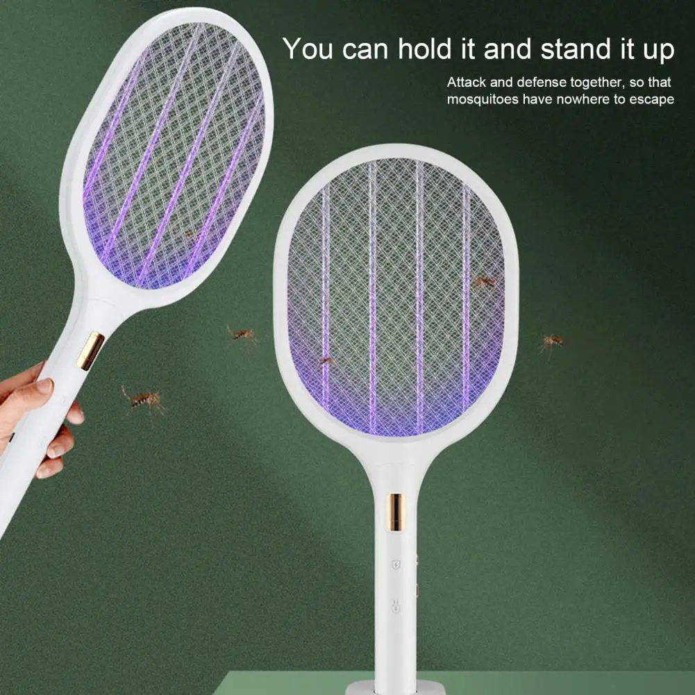 

Reusable Electric Mosquito Swatter Stable Base Fly Control Practical Handheld Electric Mosquito Fly Swatter Racket