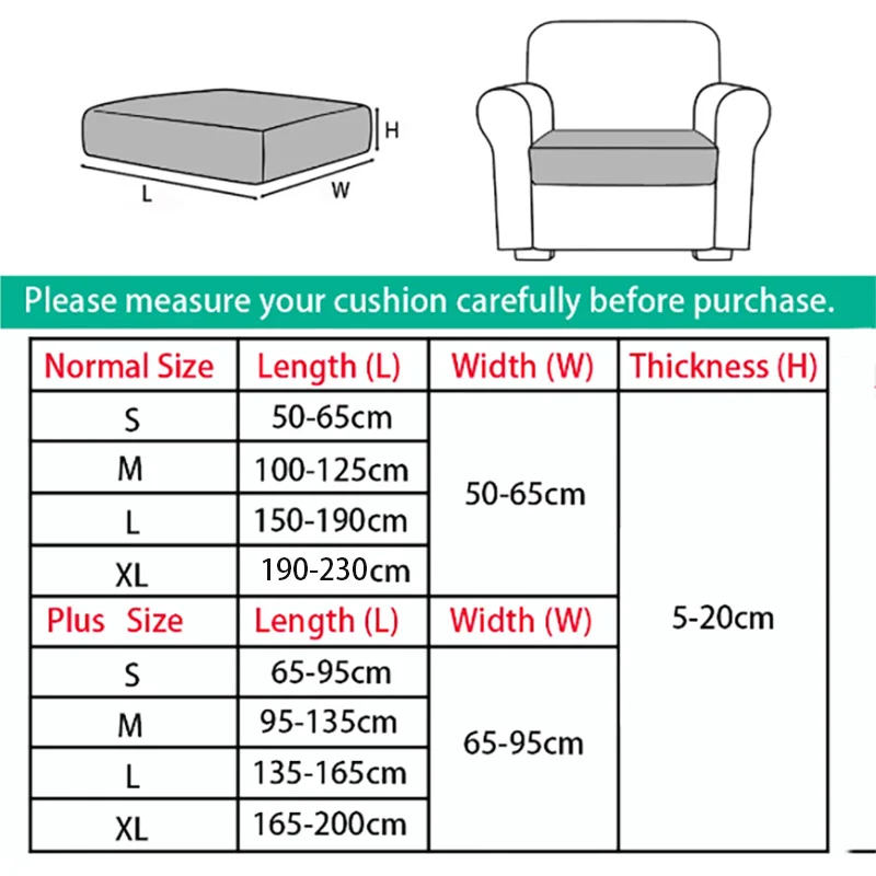 Jacquard Water Resistant Seat Cushion Cover, Elastic Grey Sofa Cover, Living Room Furniture Protector for Pets and Kids,