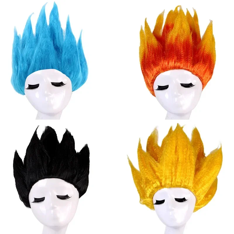 Peluca de disfraz de cosplay para niños estilo cabeza de Saisuperb Veanhua, suave, Son Goku con peluca dorada