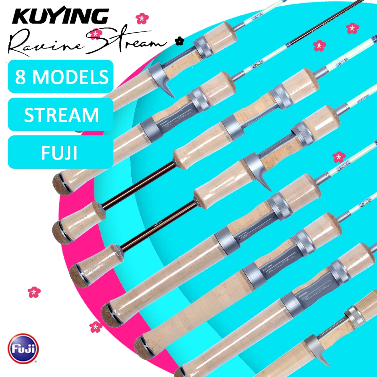 

KUYING RAVINE Fishing Rod Ultralight Trout & Panfish Rod | Compact 4'7" to 6'6" Lengths | Carbon FUJI Ring River Stream