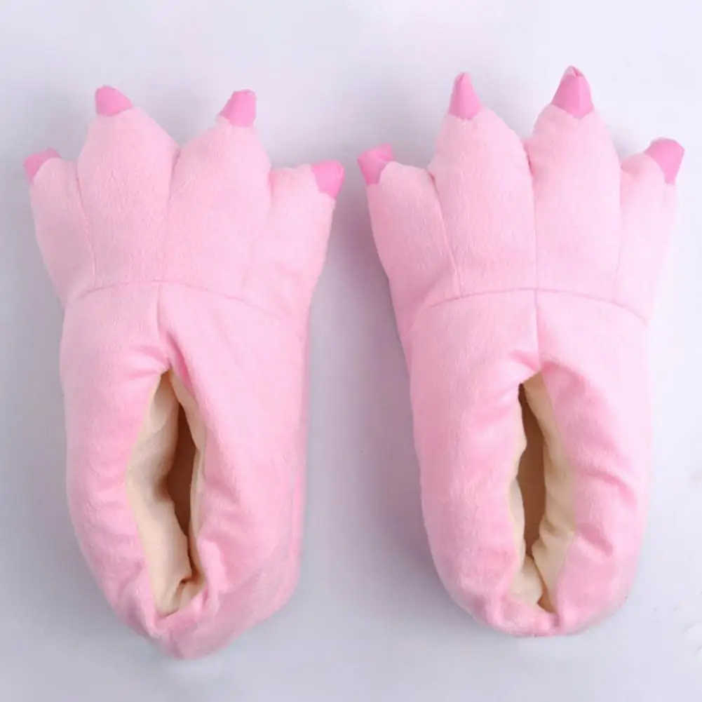 2023 Winter Warm Soft Indoor Floor Slippers Women Men Children Shoes Paw Funny Animal Christmas Monste Dinosaur Claw Plush Home