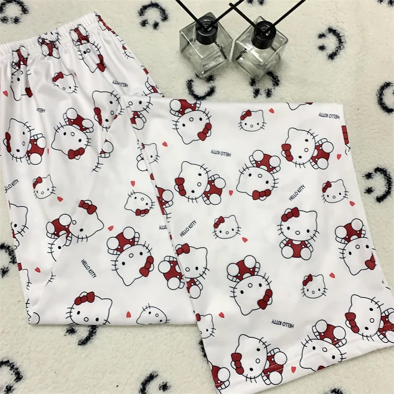 Pajama Pants Hello Kitty New Cartoon Women's Spring Autumn Loose Ins Home Trousers Casual Can Be Worn Outside Walking Pants Cute