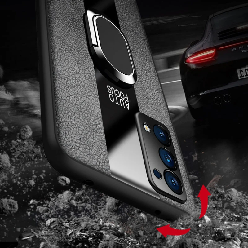 Para realme 12 pro plus capa de telefone com anel magnético de couro liso para realme12 realmme 12pro + capa de proteção de lente escudo protetor