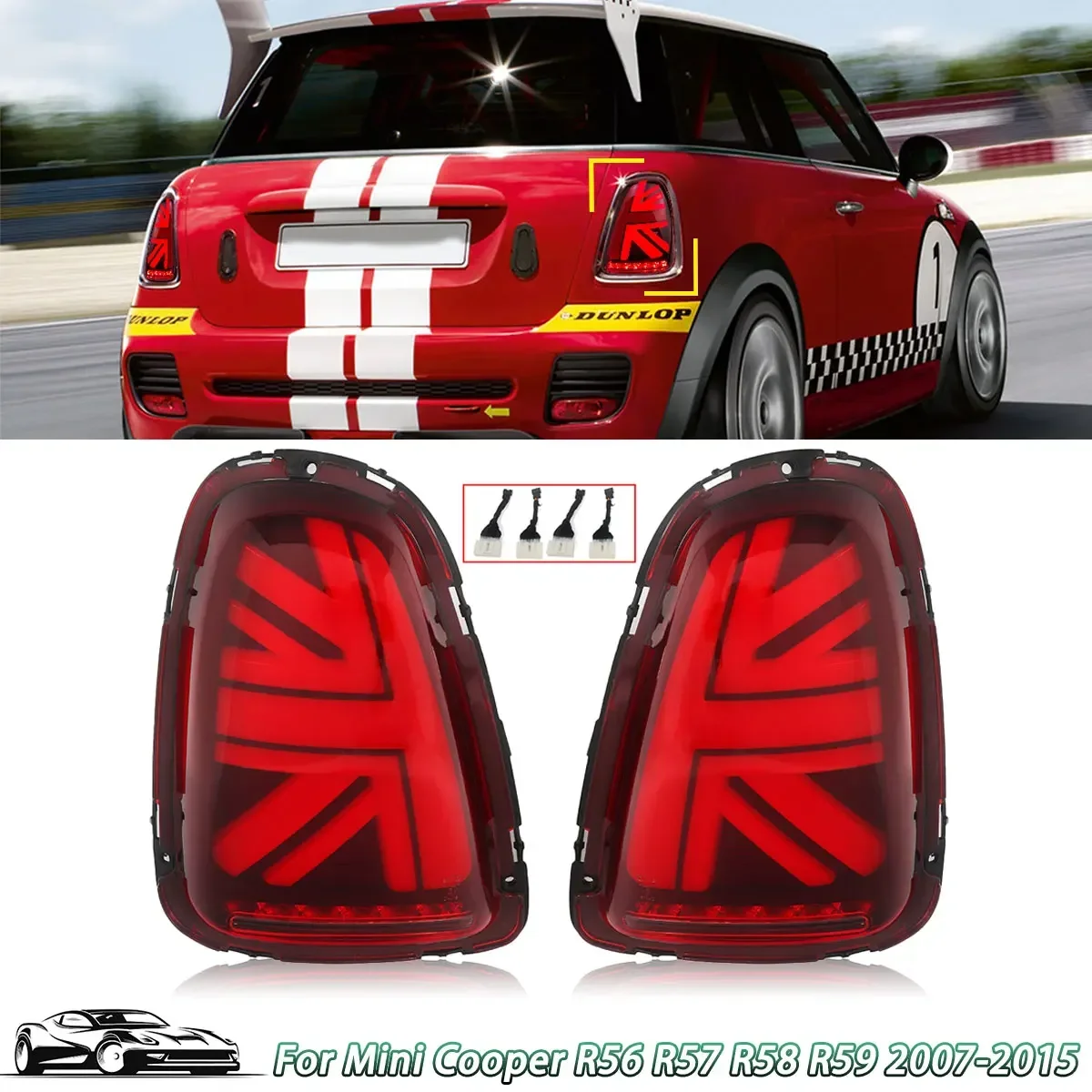 

LED Red Rear Tail Lights w/Animation For 07-2013 BMW Mini Cooper R56/R57/R58/R59