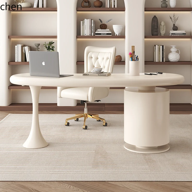 CZZ  Cream Style Desk Light Luxury Home Desk Advanced Inductor Computer  desk decoration