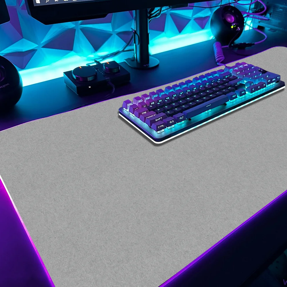 Minimalist Gray Linen Style Mouse Pad Gaming MousePad LED Table Pads Micro USB Backlit Rubber RGB Desk Mats Desktop XXL