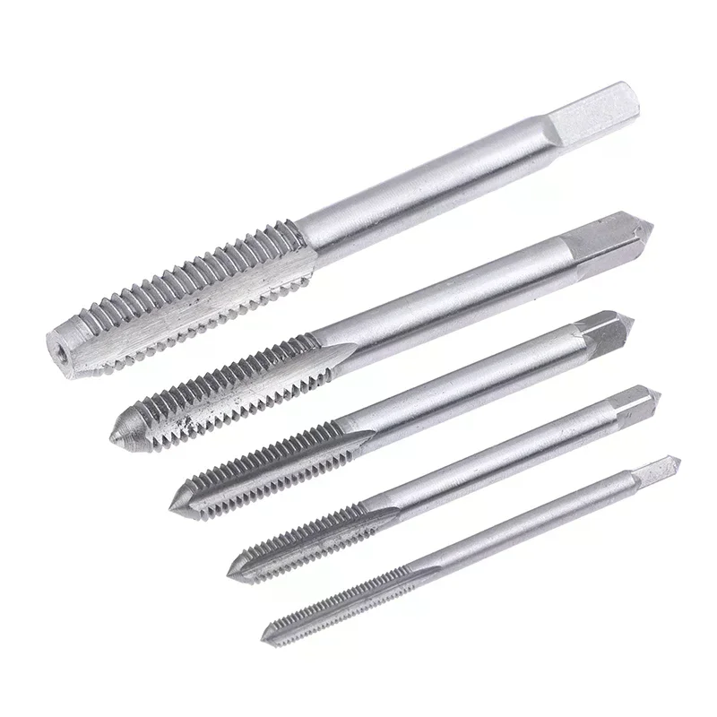 5Pcs High Quality M3 M4 M5 M6 M8 Bearing Steel Taper Hand Spiral Point Straight Fluted Screw Thread Tap Drill Punching Wrench