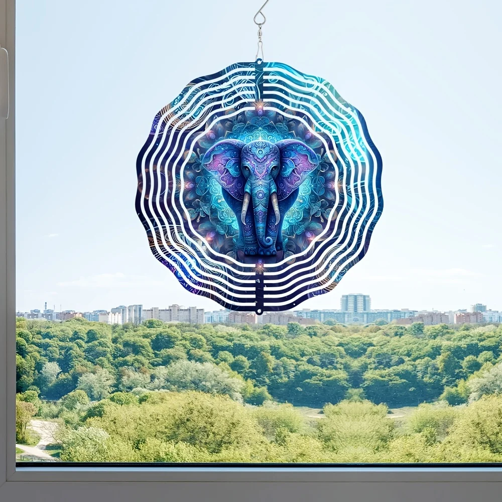 1pc 3D Elephant Wind Spinner for Yard Garden Outdoor Gift for Women, Metal Kinetic Yard Art Wind Sculpture