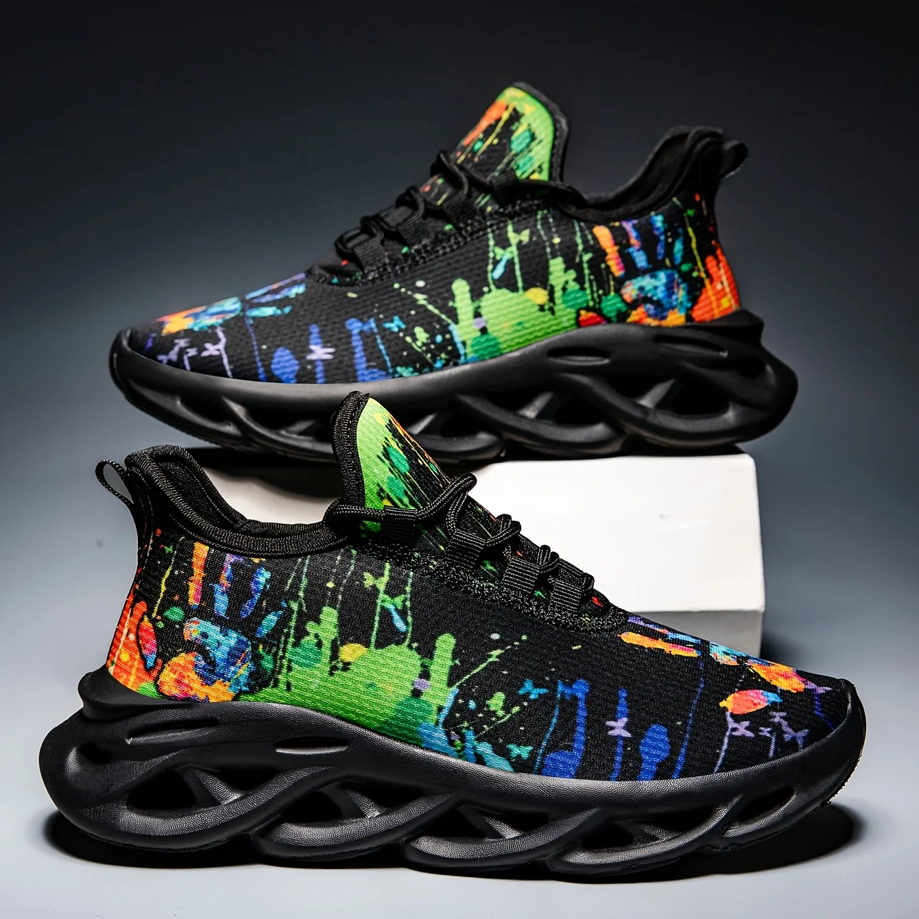 

Ink Painting Graffiti Casual Sneakers for Men Women Lightweight Walking Shoes Running Sneaker High Quality Footwear Size EU36-48