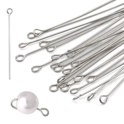 9-Shaped Eye Head Pins 20-70MM stainless steel Eye Pins Findings DIY handmade Metal Needle Making Jewelry Accessories Supplies
