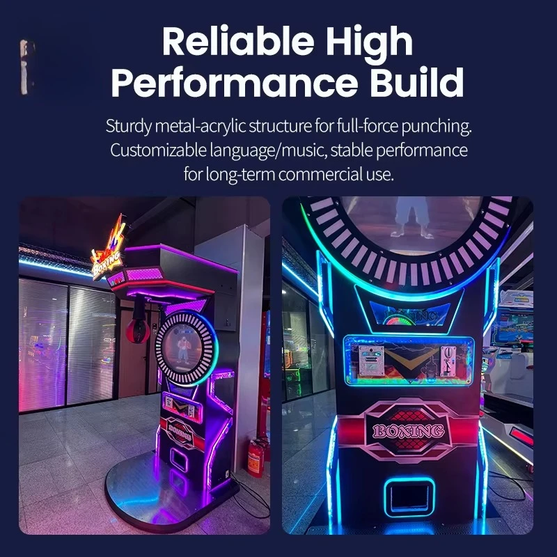 Enjoyplay 2026 Hot Sale Professional Coin Operated Punching Arcade Boxing Machine with Metal Steel Construction for Game Centers