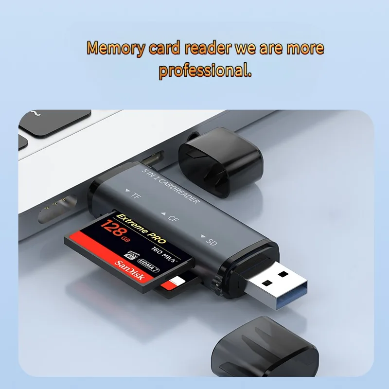 Type C USB 2.0 Multi-Function Card Reader for Mobile Phones Computers Tablets - CF/SD/TF Memory Card Slot - Plug And Play