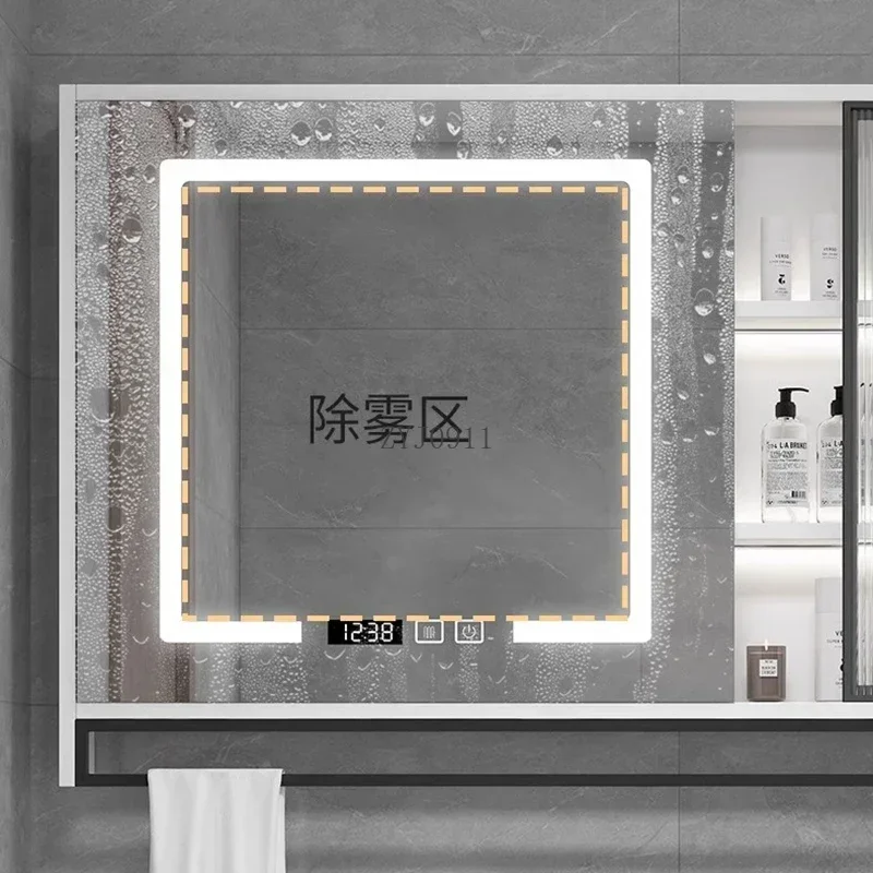 Smart Mirror Cabinets Bath Wall-mounted Storage Solid Wood Mirror Cabinets Industrial Style Home Furniture