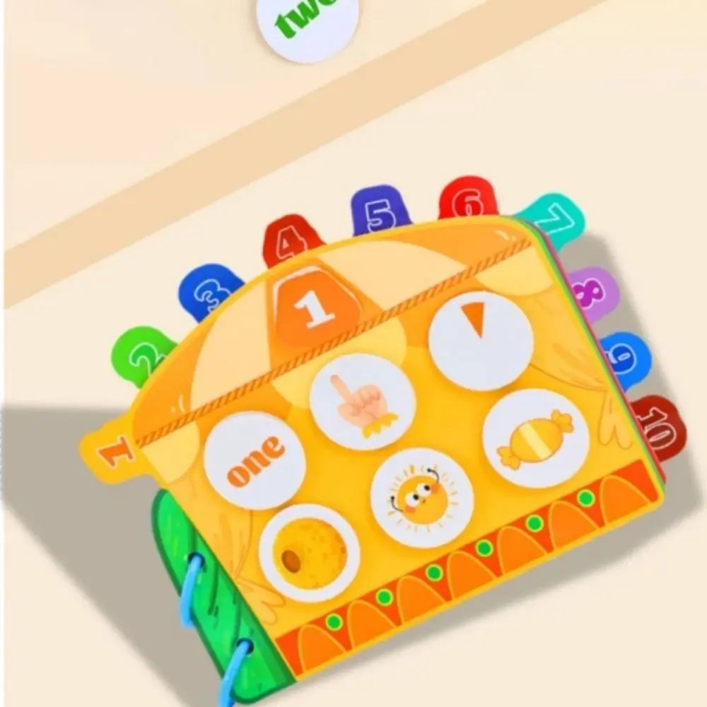 Interactive Learning Digital Cognitive Quiet Book 1-10 Quantity Word Cognition Repeated Pasting Montessori Quiet Busy Book