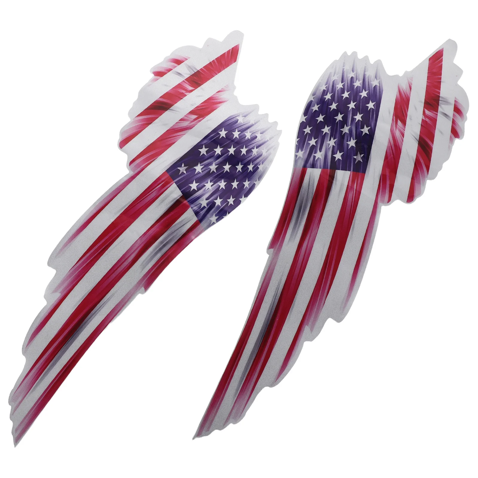 

1 Pair Large American Flag Angel Wings Sticker Reflective Waterproof Usa Flag Car Decal For Vehicle Bumper Shape Vinyl