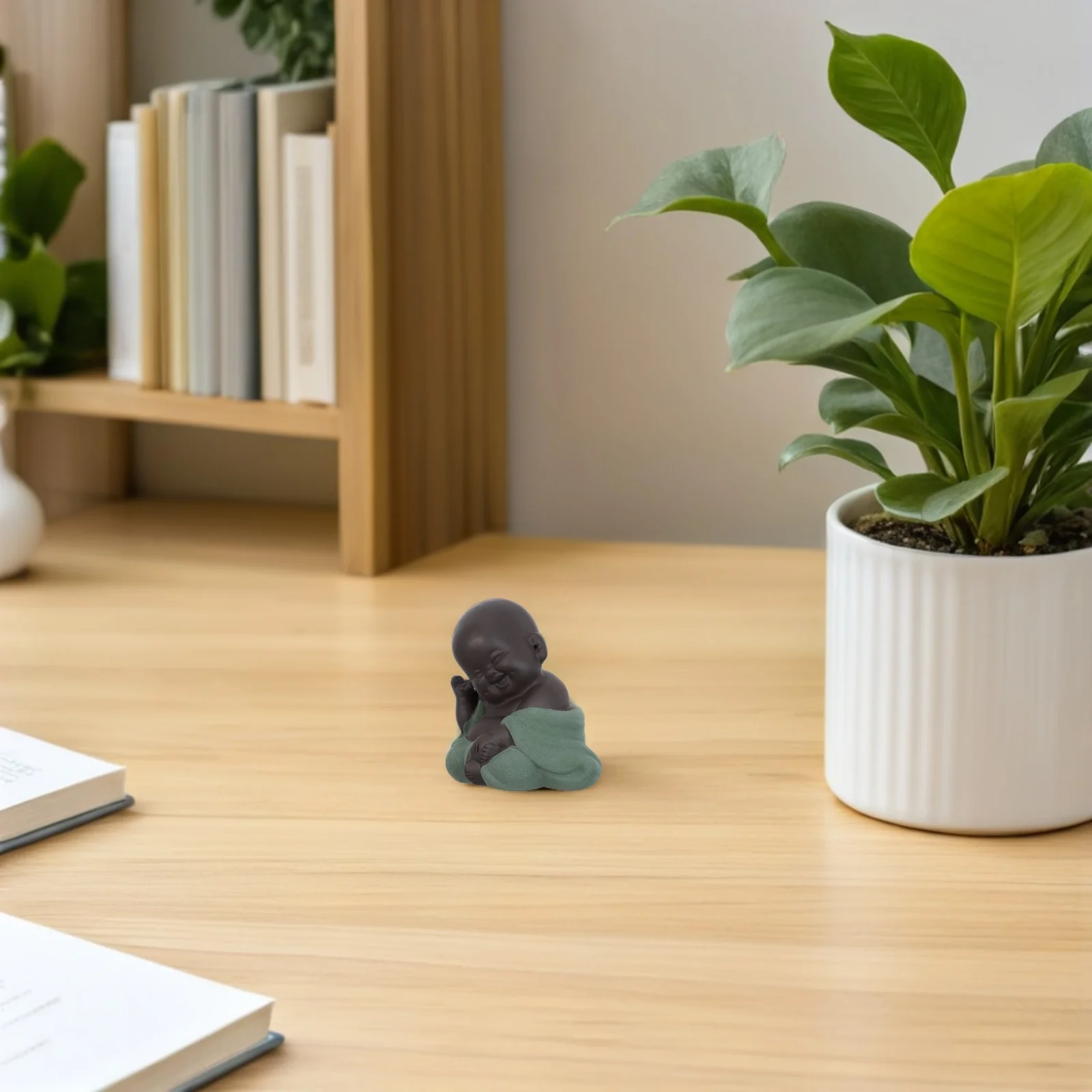 

Miniature Clay Tea Pet - Handcrafted Buddha Sculpture for Desktop - Traditional Chinese Style Ornament for Living Room Office