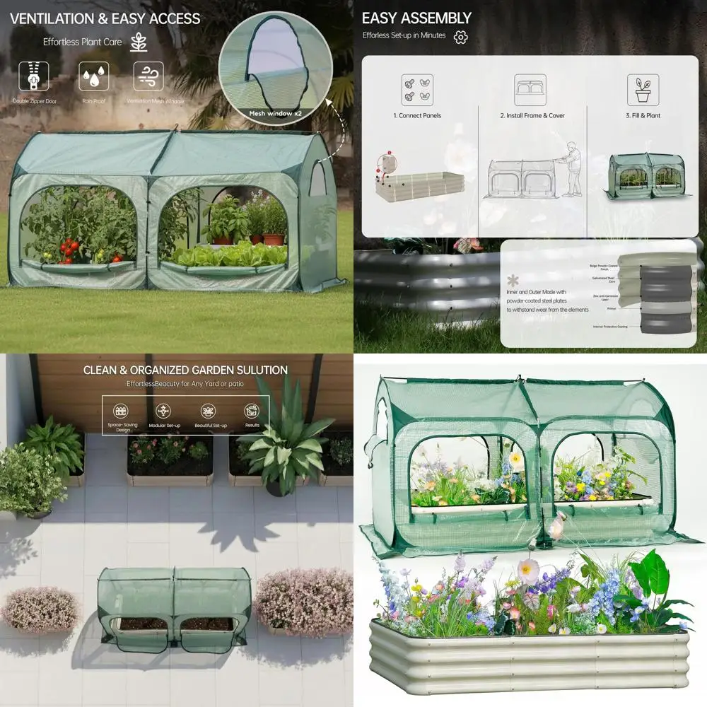 

Тепличный туннель 6x3 фута с комплектом приподнятых грядок и ящиков для растений