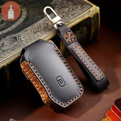 Leather Car Key Case Cover Fob Protector Keychain Auto Accessories for Kia Sorento Seltos K5 Sportage Ceed Cerato Forte Holder