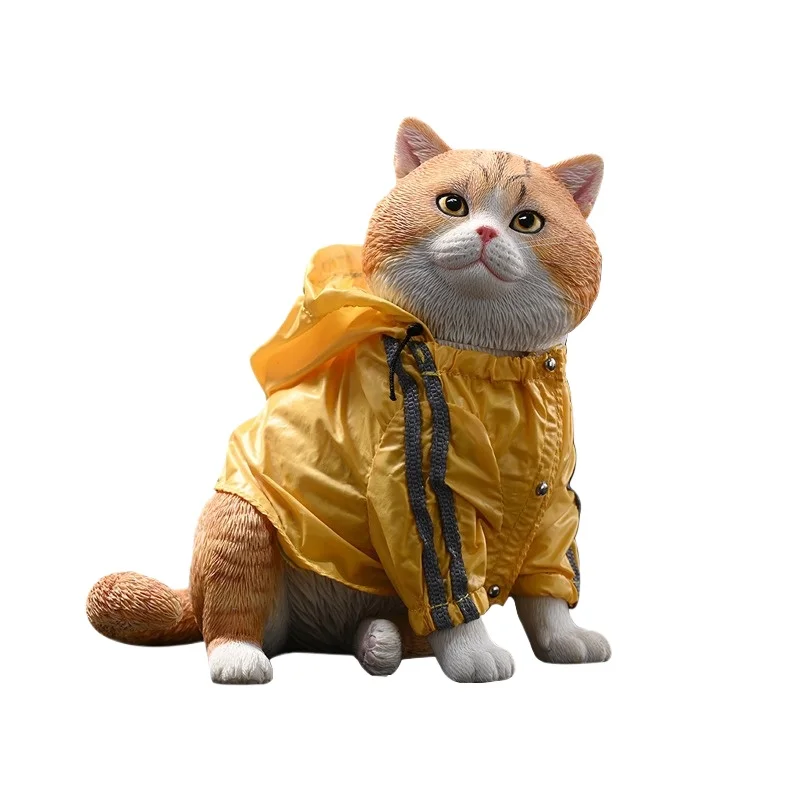 

Model, Jacket British Shorthair Cat Cute Pet Peripheral Toy Cat Movable Tabletop Figure