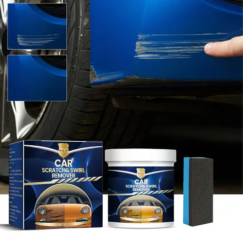 Homonth Car Wax Scratch Swirl Remover Solvent Car Polish Car Polish Solvent 100g Car Wax With Sponge For Repair Paint Scratches 6 best sales vinyl repair kit - №6