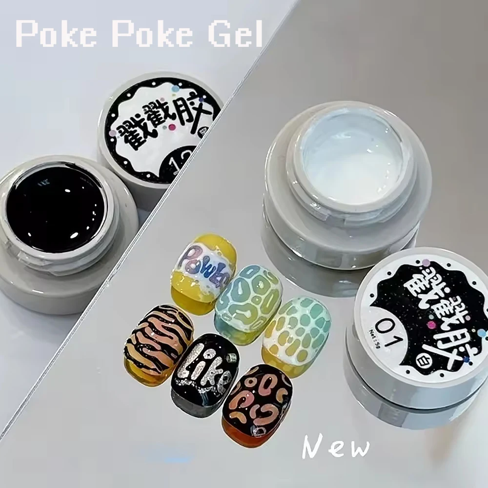 Żel do zdobienia paznokci z efektem koronki, 5 ml, trwały, wytrzymały, czarny/biały, o gładkiej, falistej teksturze, żel do malowania paznokci, żel UV do usuwania, klej do zdobienia paznokci.