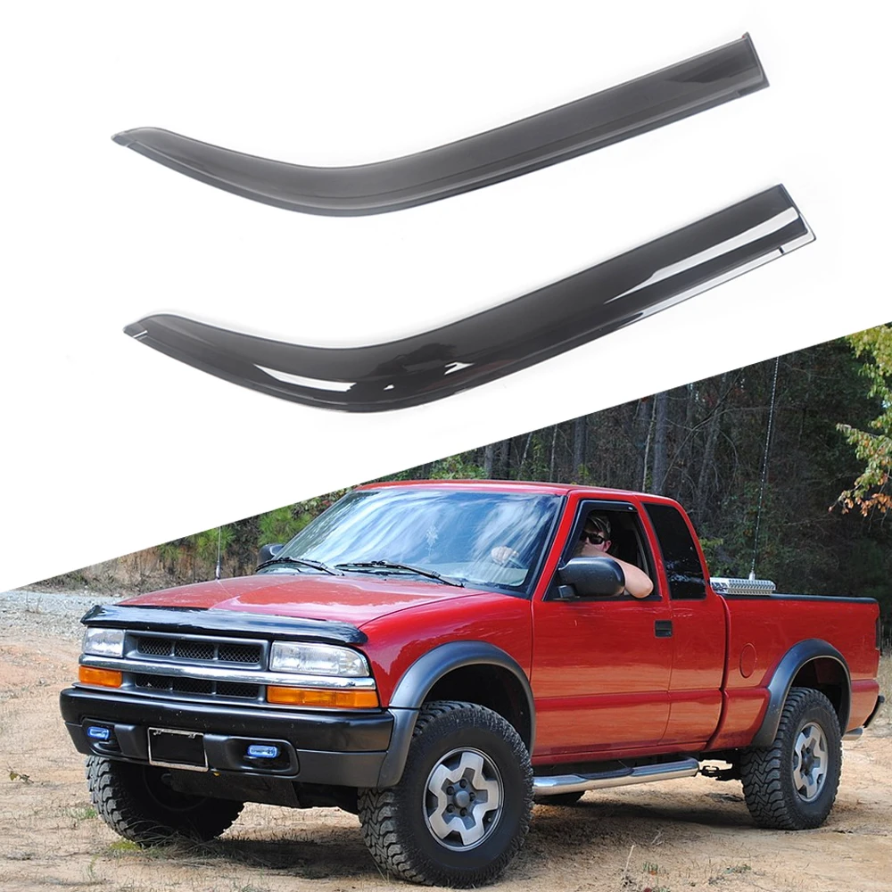 For Chevrolet S10 1994-2005 Car Side Window Visor Sun Rain Guard Shade Shield Shelter Protector Cover Frame Sticker Accessories