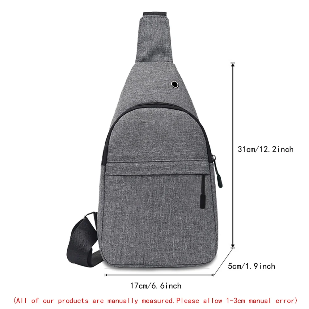 New Men\'s Shoulder Chest Bag Canvas Sport Crossbody Trend Outdoor Bag for Men Teacher Pattern Printed Mobile Phone Chest Bags