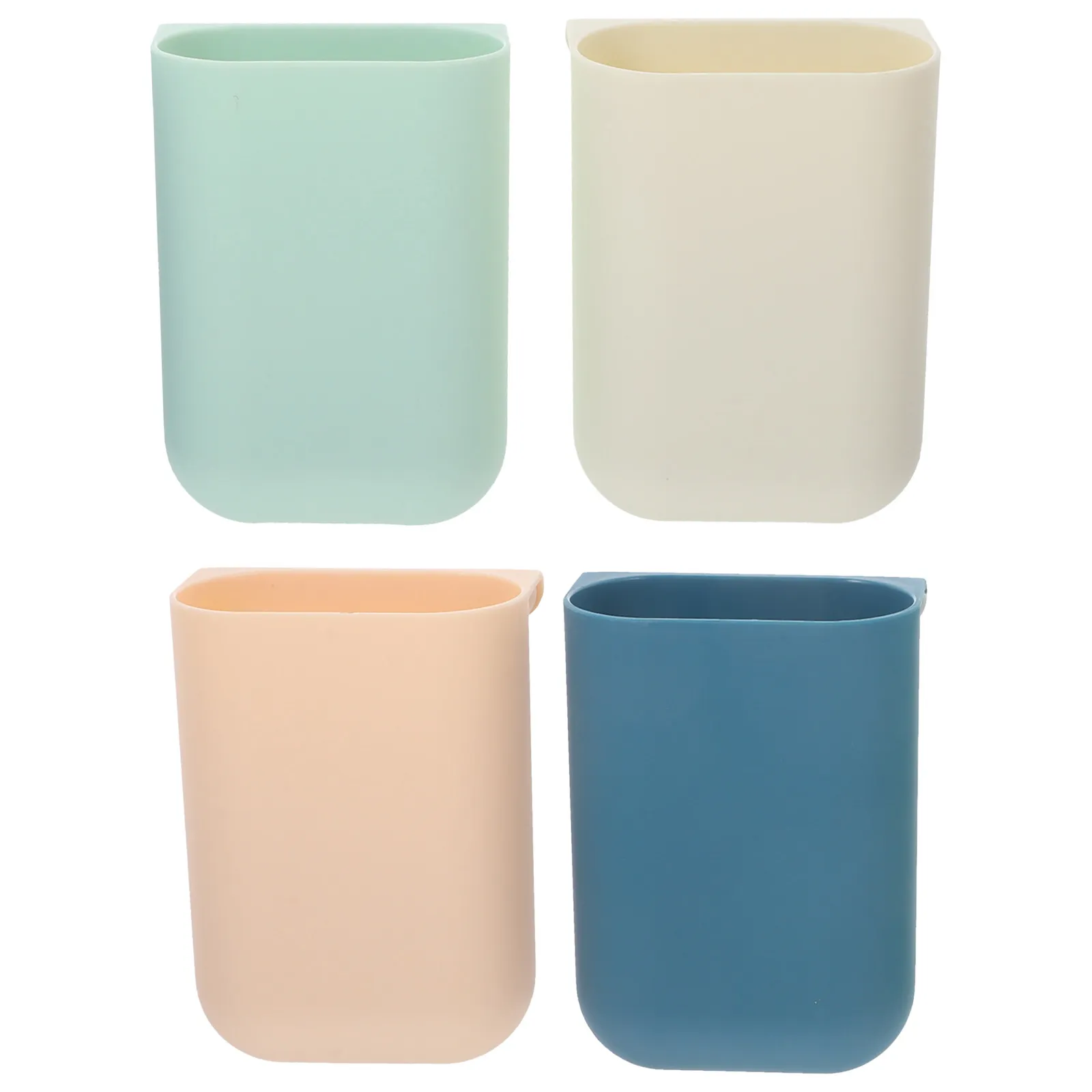 4Pcs Hanging Buckets Plastic Storage Containers Space Saving for Rolling Cart Tabletop Hanging Trash Can Organizer