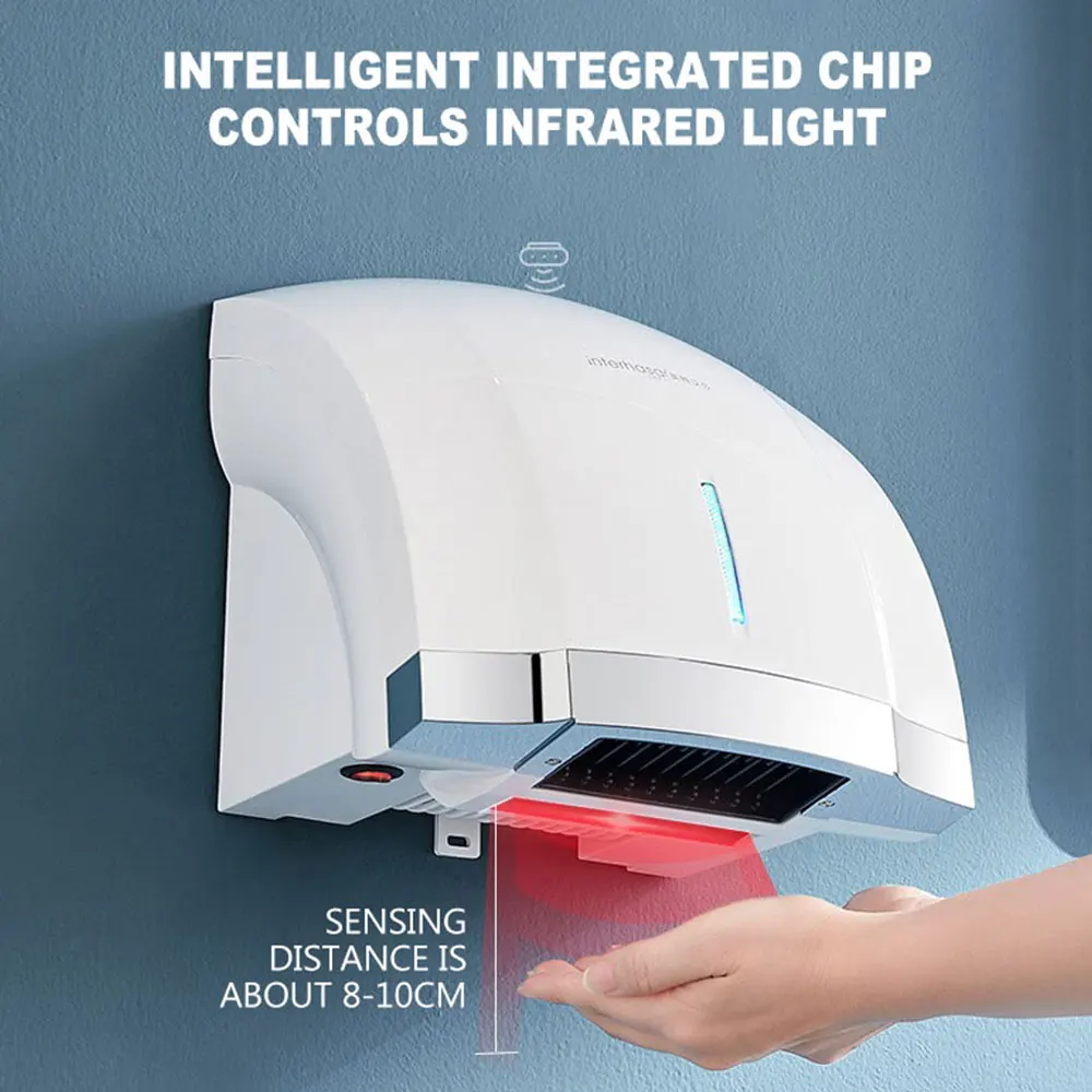 Secador de manos de inducción automático, máquina de secado de manos caliente y fría, para Baño de Hotel y hogar, A-1002