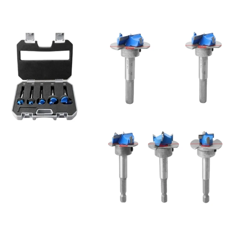 Profondità regolabile da 15-35 mm Bit trapano con punta centraggio per lavorazione del legno pulito mobili e strumento