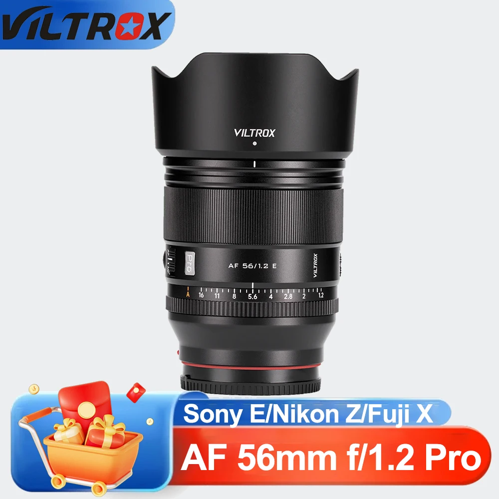 

Объектив Viltrox AF 56mm F1.2 Pro APS-C с автофокусом и большой апертурой для камер Fuji XF, Sony E, Nikon Z