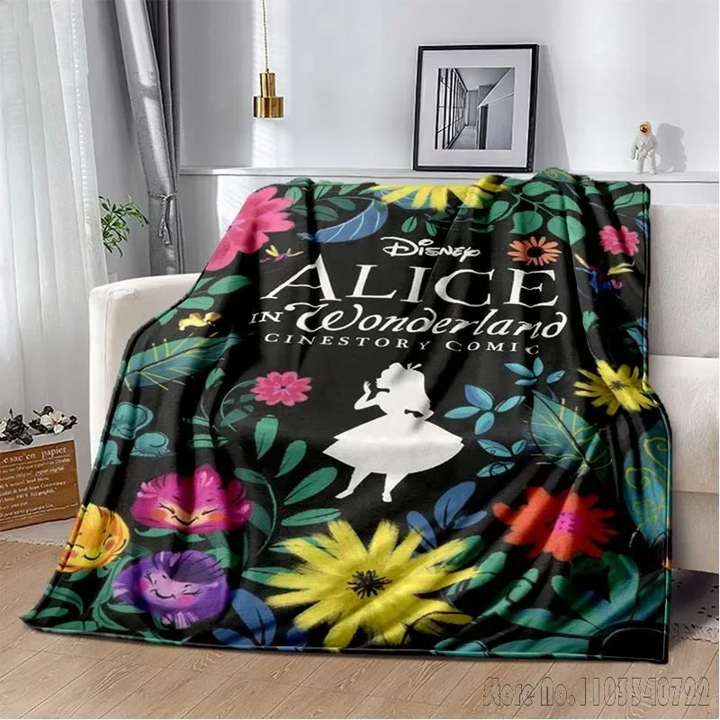 Disney Alice in Wonderland Cartoon Print Blanket Travel Picnic Blanket Children's Adult Household Blankets Gift