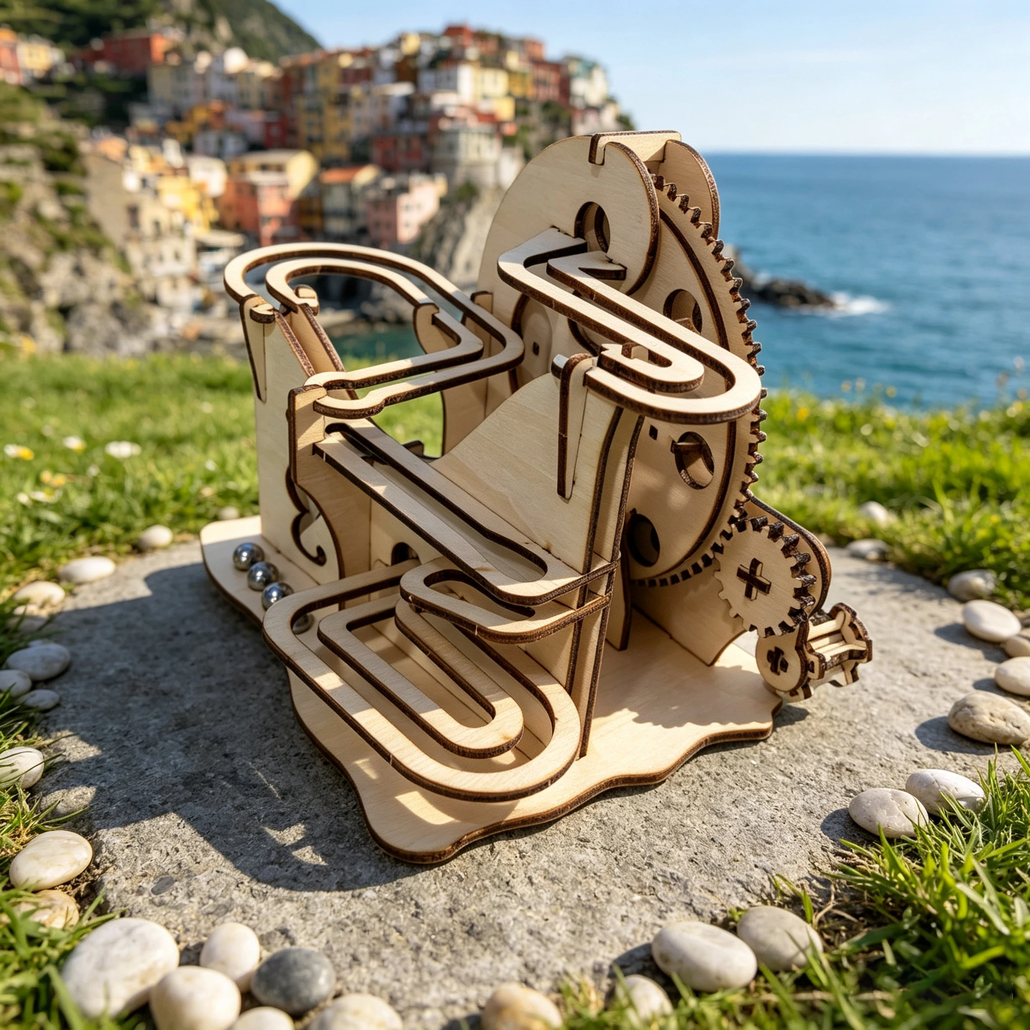 Running Gear Track - Wooden Marble Run 3D Laser Cut