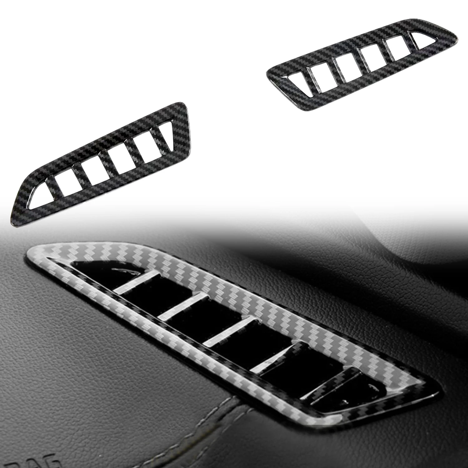 For Kia Sorento MQ4 2021 2022 2023 2024 Carbon Black Interior Upper A/C Air Outlet Vent Cover Trim ABS Car Accessories 2pcs