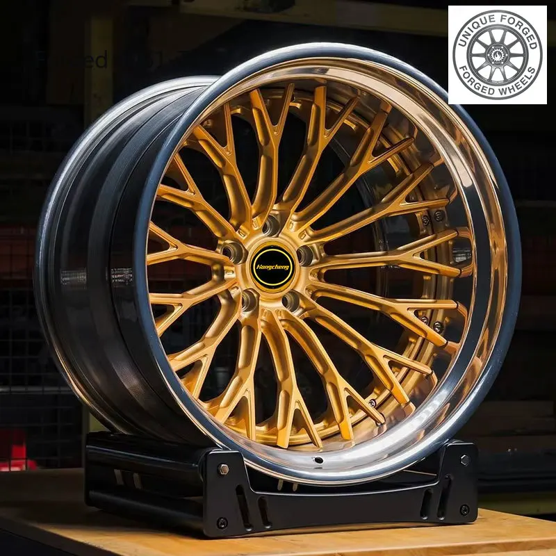 

New model of 26Two Piece Gold Spoke Wheels 18 19 20 21 22 24 26 Inch Deep Concave Rim Alloy Forged Wheels for M4