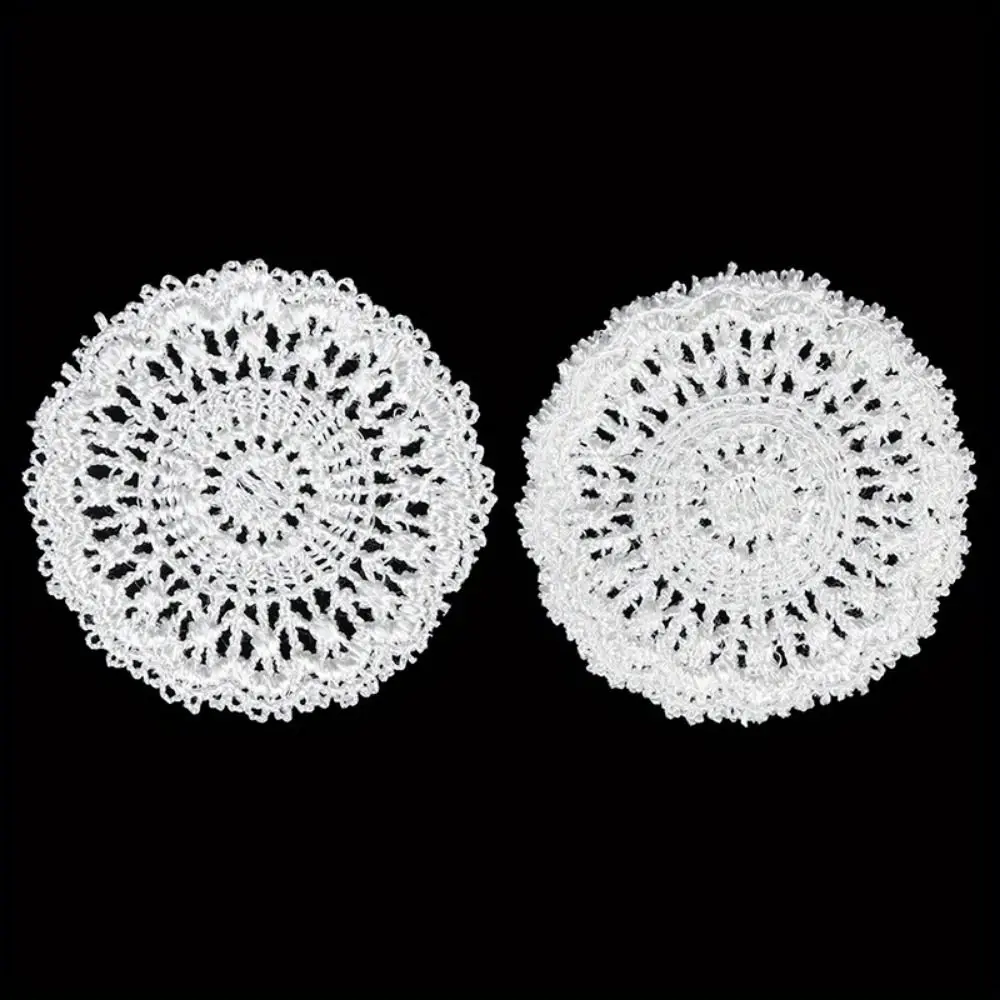 2pcs Knitting Miniatures Table Placemat Furniture Lace Knitting Table Placemat White Simulative Dollhouse Table Placemat