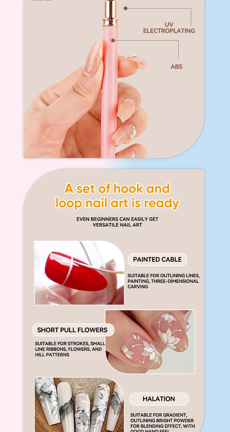 5 stücke Nail art Liner Pinsel Set UV Gel Nagel Pinsel Kits Französisch Streifen Linie Malerei Zeichnung Blume Stift Professionelle maniküre Werkzeug – Detail 6