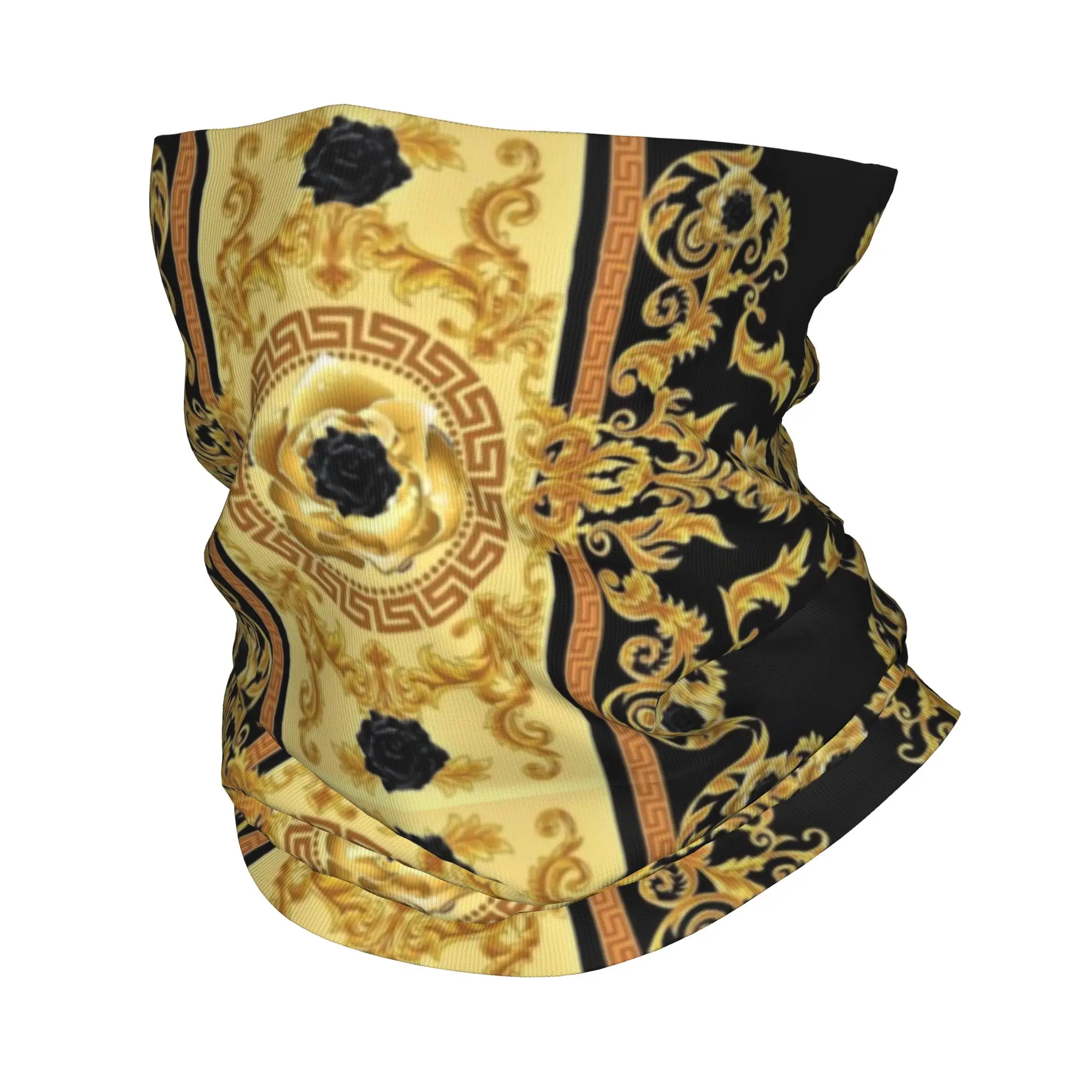 Renaissance Baroque Floral Winter Headband Neck Warmer Women Men Hiking Camping Tube Scarf European Art Face Bandana Gaiter