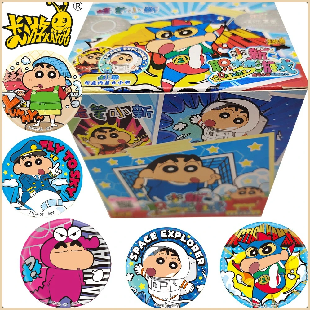 

New Kayou Crayon Shin-chan Funny Cute Cartoon Handmade Badge Exquisite Round Brooches for Backpack Accessories Boys Girls Gifts