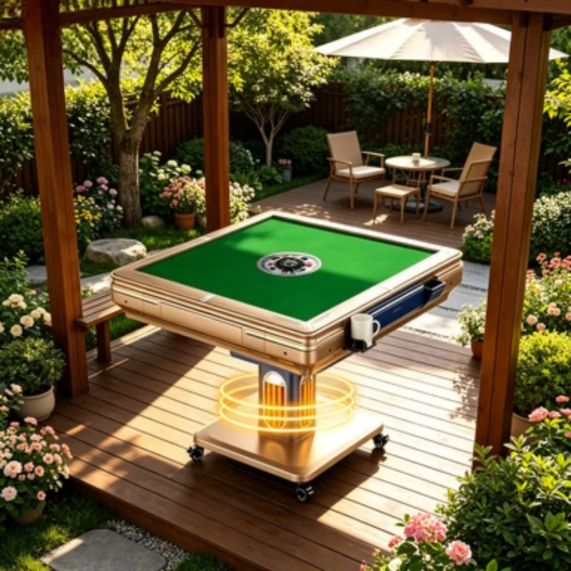 Multifunctional Folding Mahjong Machine, Automatic 4-Player Mahjong Table, Portable Electric Mahjong Table