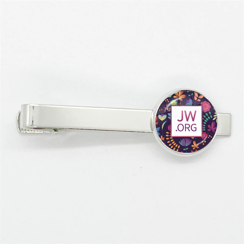 New Steampunk Jehovah's Witnesses Tie Clip JW.ORG High Quality Clip Round Handmade Jewelry Glass Gem Clips Gift