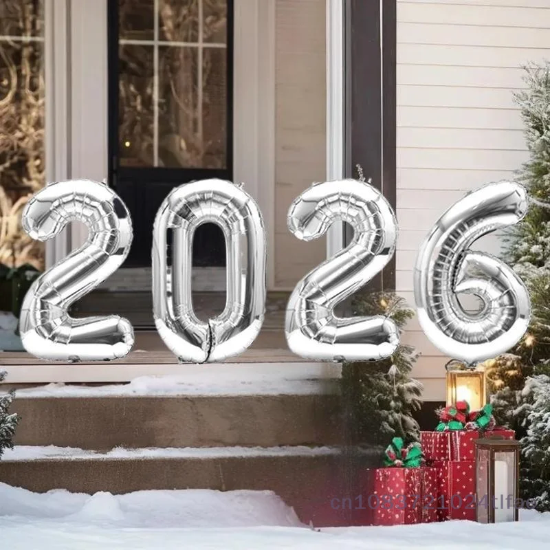 1 قطعة 2026 عدد احباط بالون "سنة جديدة سعيدة" ليلة الطرف الديكور كابينة تصوير الدعائم عيد الميلاد لوازم ديكور المنزل #3