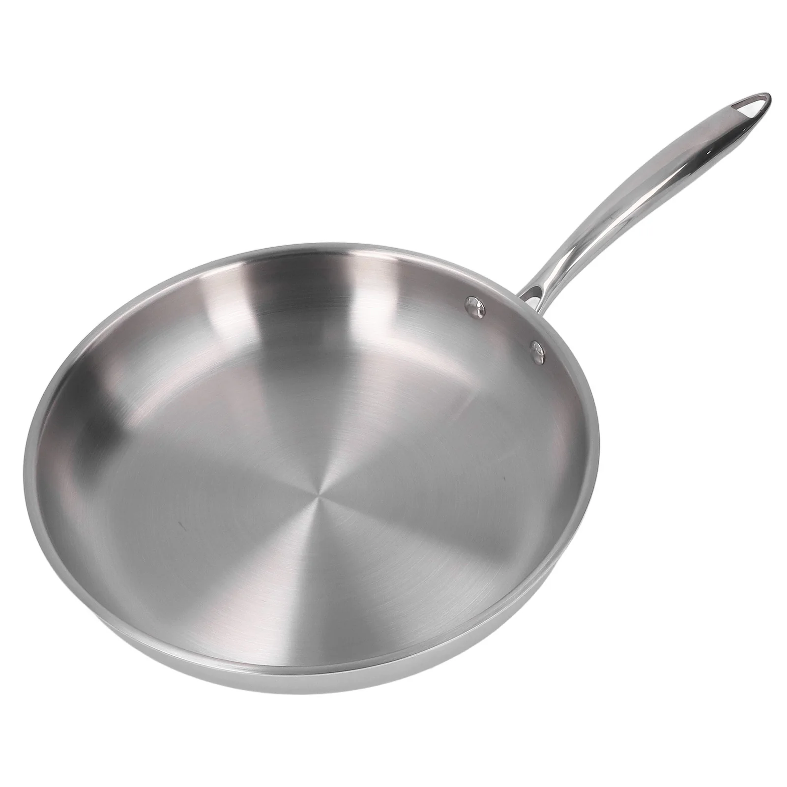 Stainless Steel Frying Pan Sturdy Construction 3 Layers Stainless Steel Frying Skillet Even Heating for Omelette