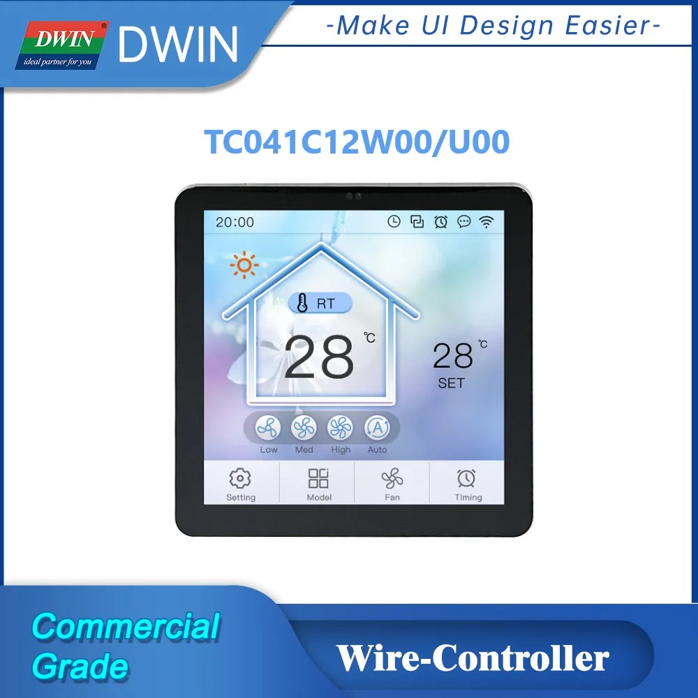 DWIN 4.1 cal 720*720 do montażu na ścianie IPS Panel dotykowy LCD inteligentny domowy sterownik przewodowy z RS485 TC041C12 U(W) 00